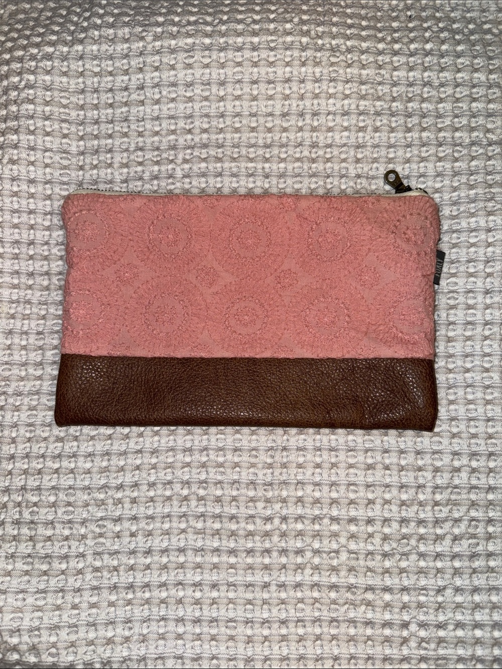 Madewell Pink and Brown Zip Pouch